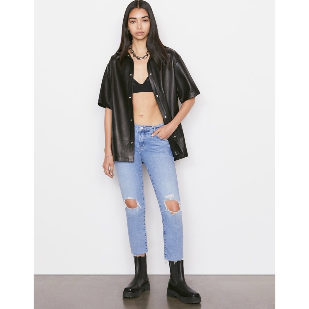 1 LEFT! CLOSET CLOSING Frame Le Garcon Crop in Cebu Rips Sz 29  Revolve